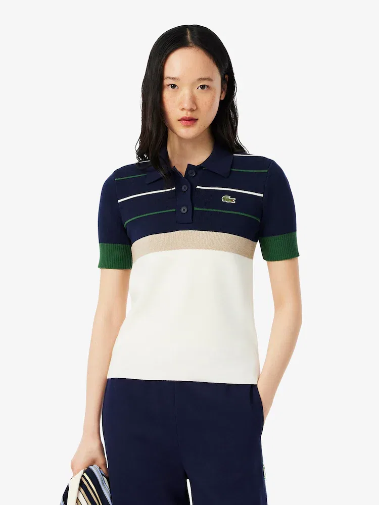Свитер женский LACOSTE Colorblock Polo, колорблок