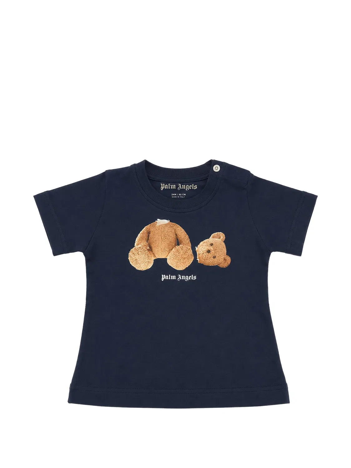 Футболка с принтом Bear Palm Angels Kids, синий