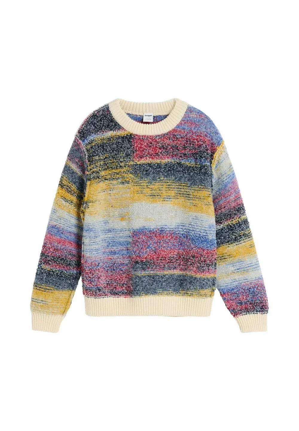 Разноцветный меланжевый свитер унисекс - джемпер Desigual, White — фото 3