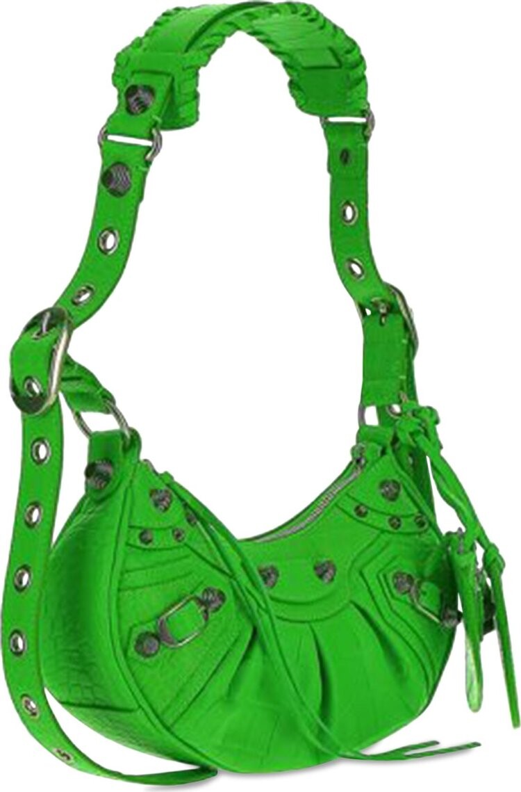 Сумка Balenciaga XS Le Cagole Shoulder Bag Acid Green, зеленый — фото 3