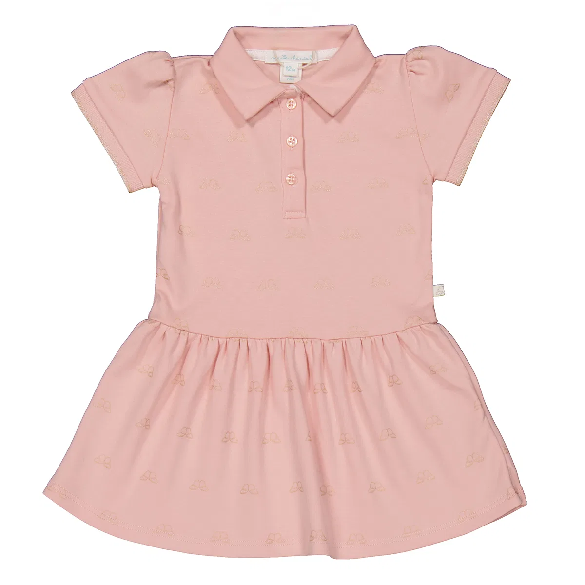 Платье с поло-воротником Angel Wing Polo Collar Dress Marie Chantal, Pink