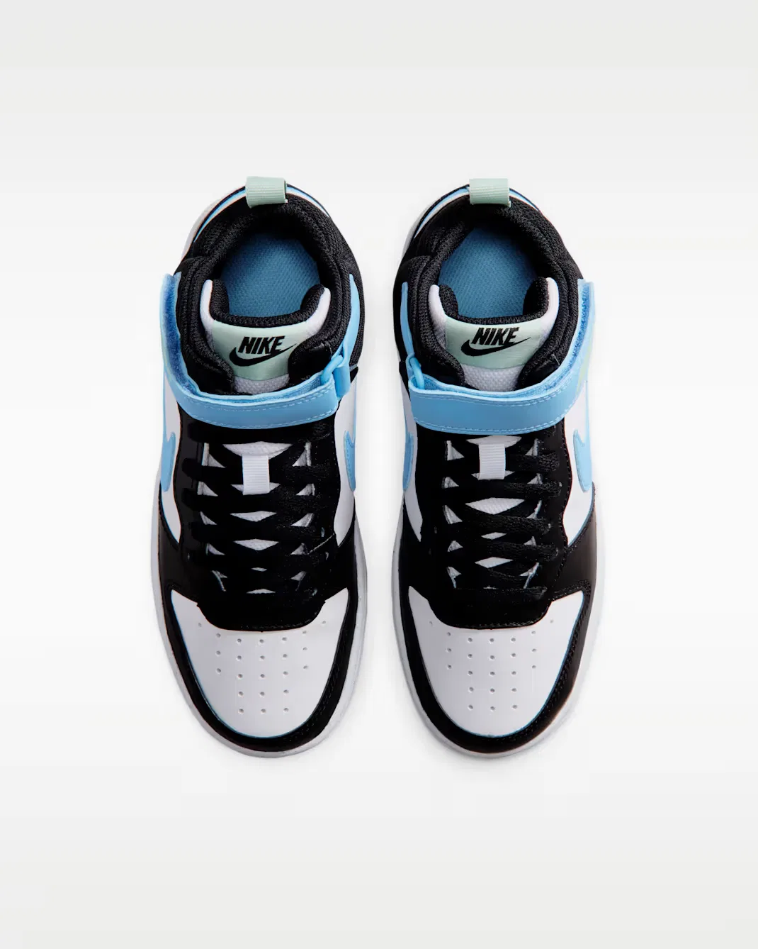 Кроссовки для детей постарше Nike Court Borough Mid 2, White/Black/Arctic Green/Football Blue — фото 4