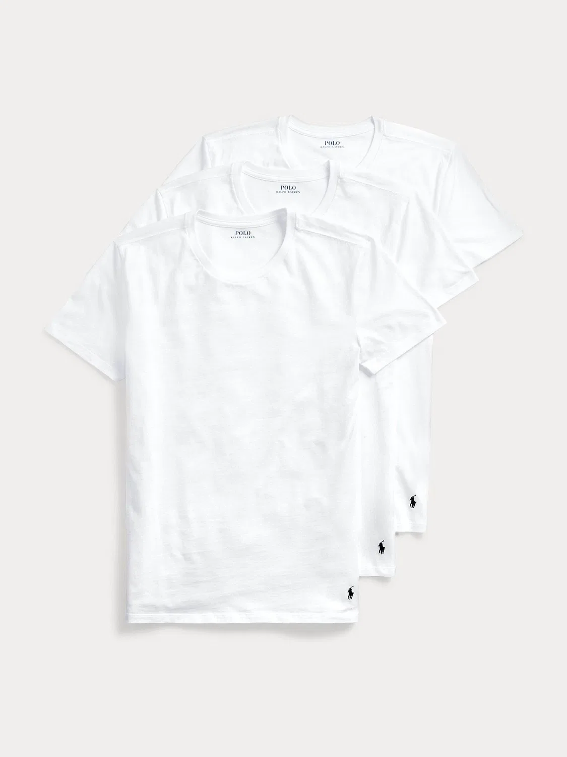 Набор из 3 белых футболок узкого кроя с короткими рукавами Polo Ralph Lauren, White — фото 2