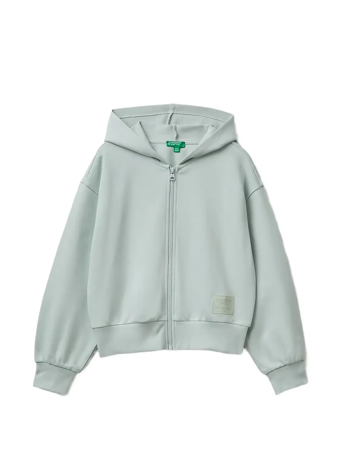 Худи на молнии зеленого цвета Benetton, зеленый