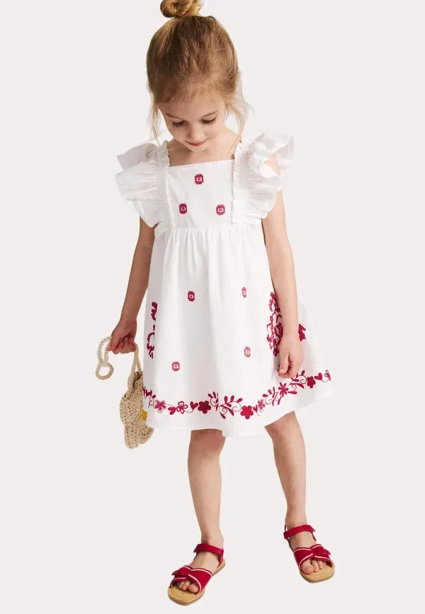 Платье хлопковое Day dress Marks & Spencer, Ecru Mix, экрю