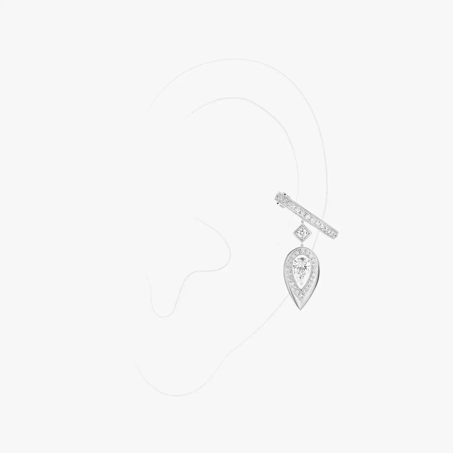 

Серьга-клипса Messika Fiery 0.10ct, белое золото/бриллиант