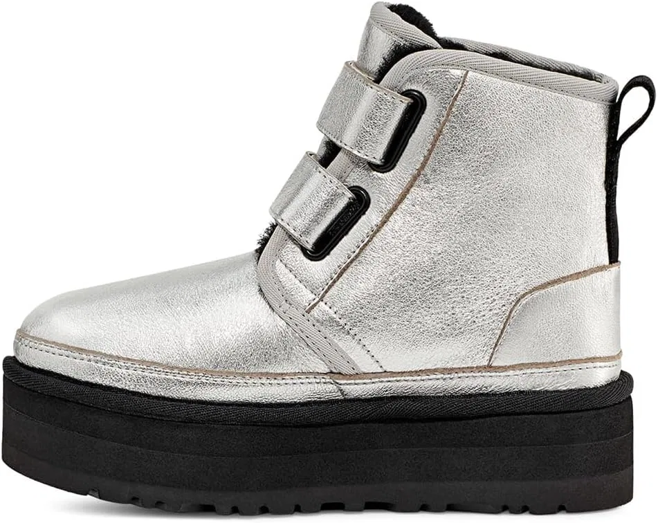 Детские ботинки на платформе Neumel Platform Girls UGG, Silver Metallic — фото 4