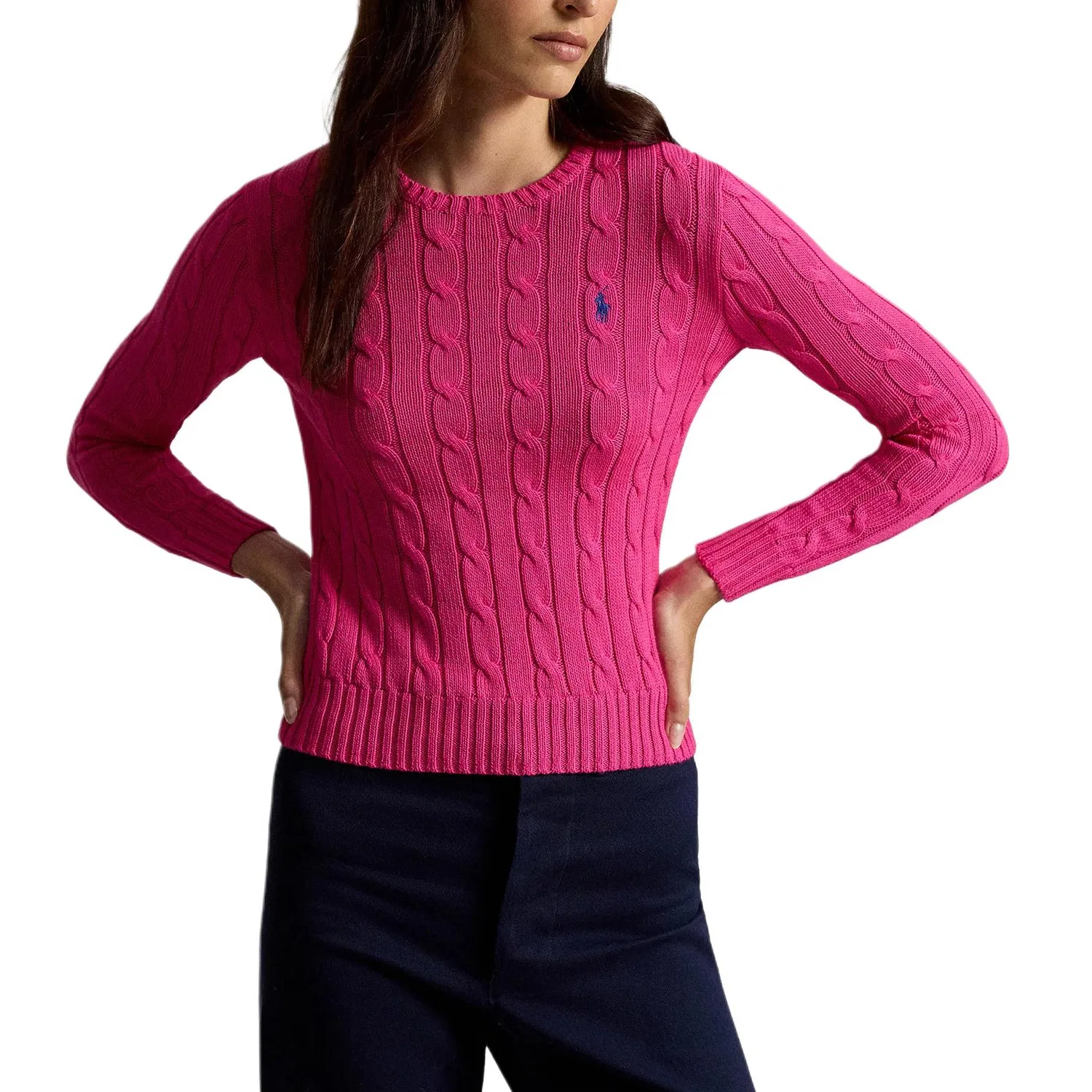 Женский свитер с косами Julianna Polo Ralph Lauren, Pink — фото 3