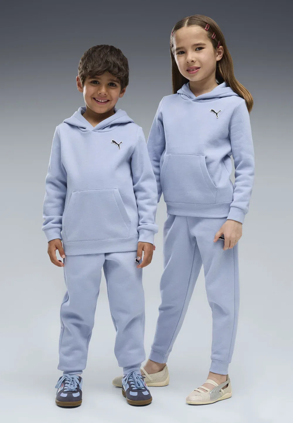 Толстовка с капюшоном из флиса с изображением кошки, унисекс - худи Puma, Chambray Blue — фото 3