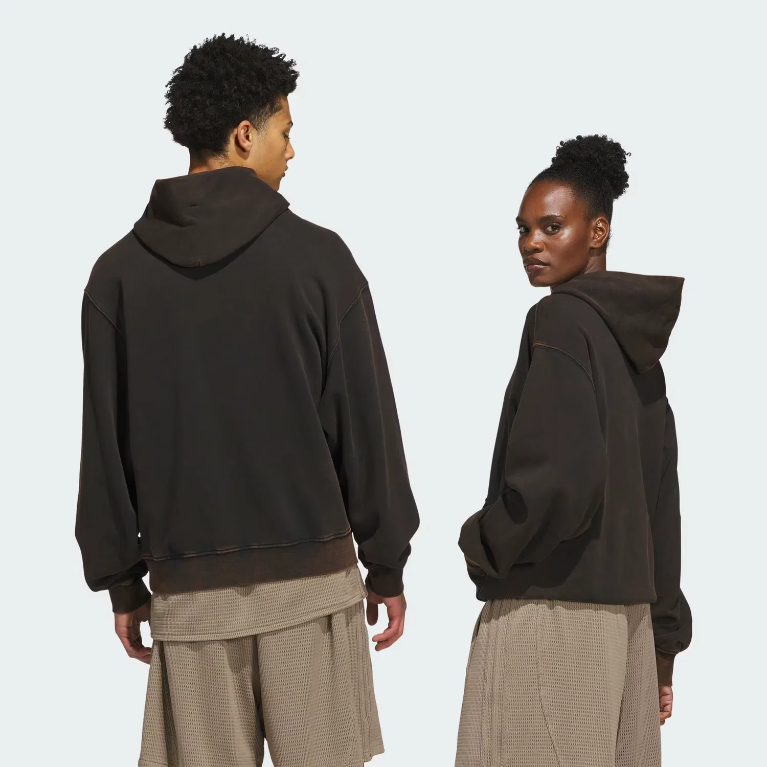 Толстовка с капюшоном свободного кроя Basketball Washed Fleece Adidas Performance, черный — фото 2