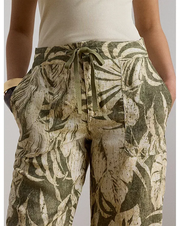 Женские брюки с принтом Palm Frond Print Ralph Lauren, Farm Olive — фото 4