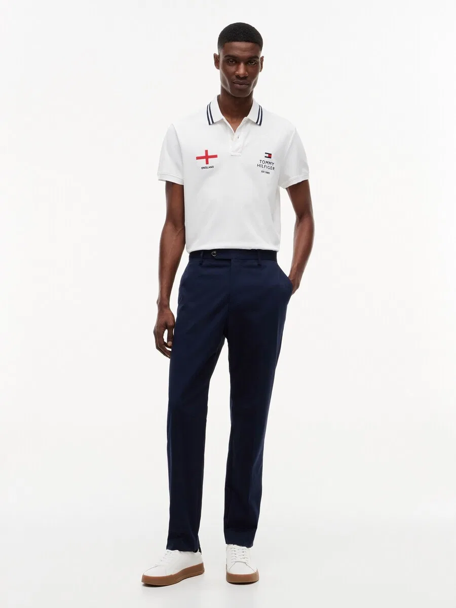Футболка-поло TOMMY HILFIGER "стандартный крой" белого цвета — фото 4