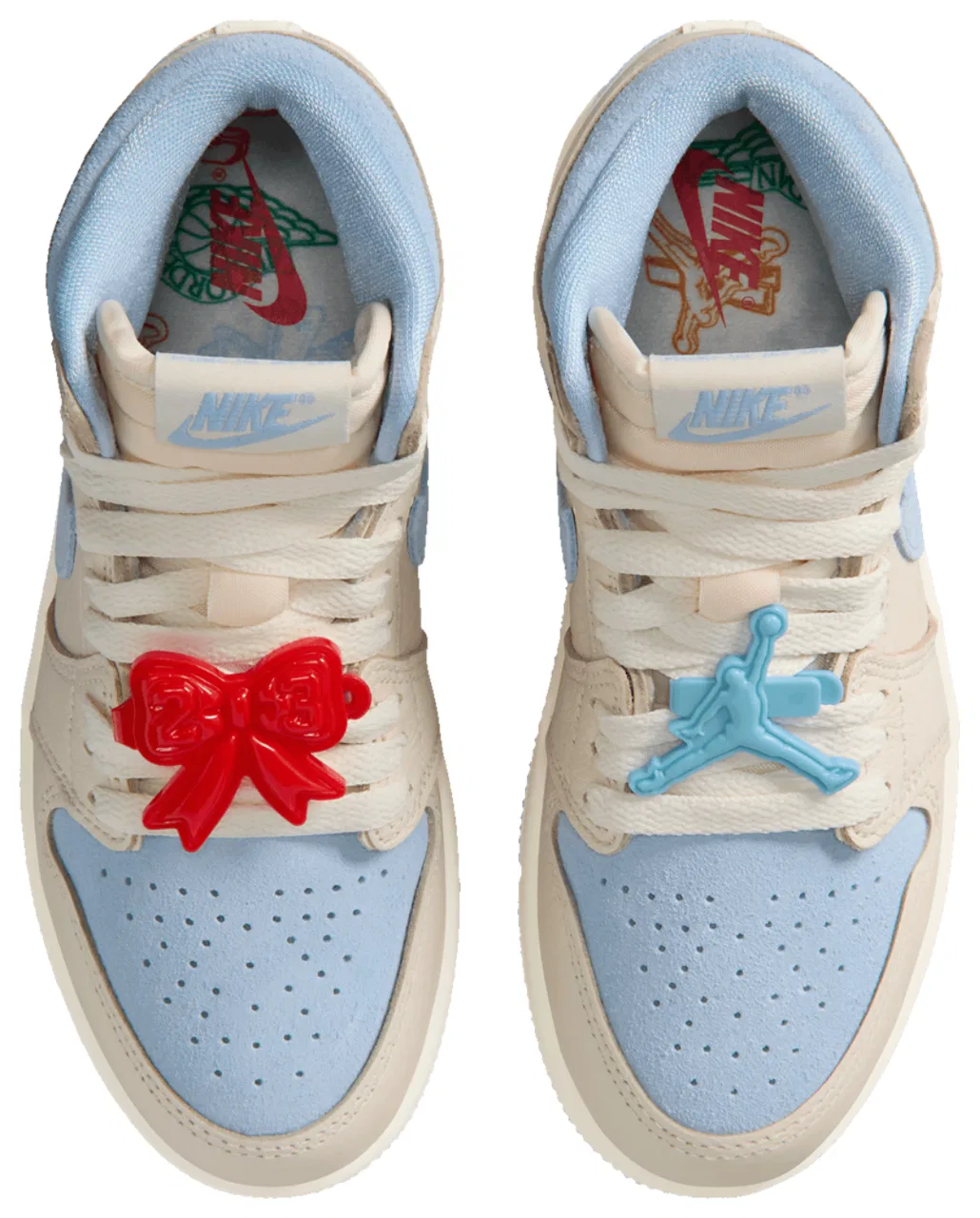 Детские кроссовки для девочек Retro 1 High OG Jordan, цвет Pale Ivory/Psychic Blue/Coconut Milk — фото 4