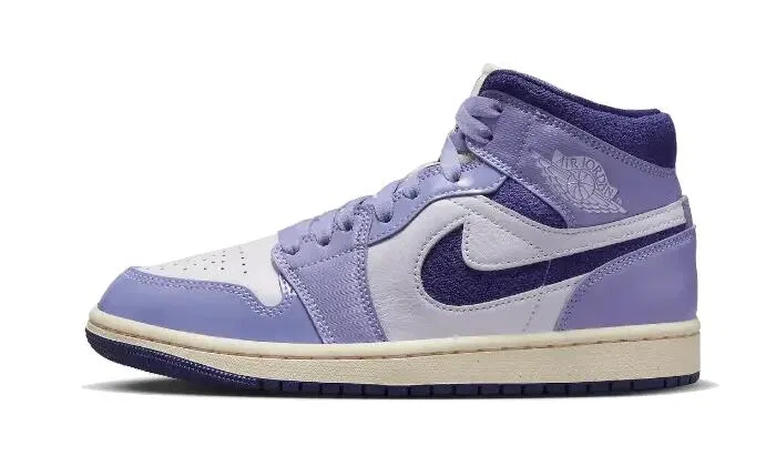 Детские кроссовки с принтом Air Jordan 1 Mid Jordan, Sky J Purple Barely Grape Guava Ice