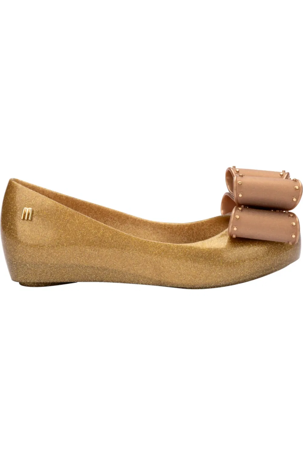 Детские балетки с бантиками из ароматного ПВХ Ultragirl Classic Flat Mini Melissa, Pearly Beige — фото 2