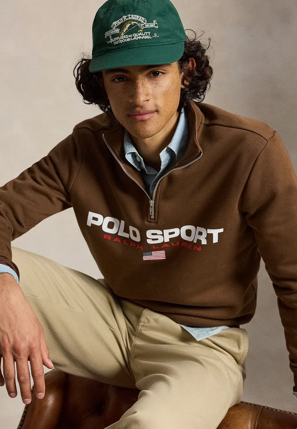 Толстовка Polo Sport на молнии до середины груди, унисекс - толстовка Polo Ralph Lauren, Pale Russet