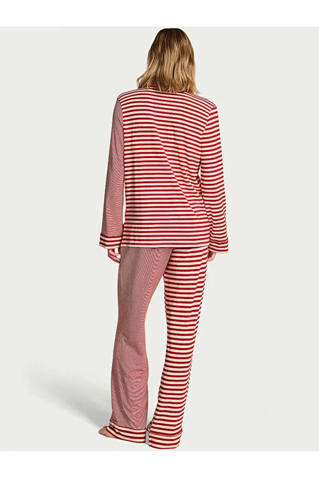 Женский комплект пижамы с длинным рукавом Victoria'S Secret, Red And White Striped — фото 2