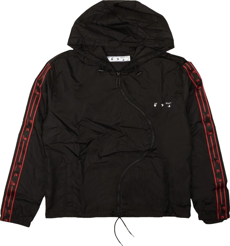 

Ветровка Off-White OW Logo Curved Zip Tracktop 'Black/White', черный