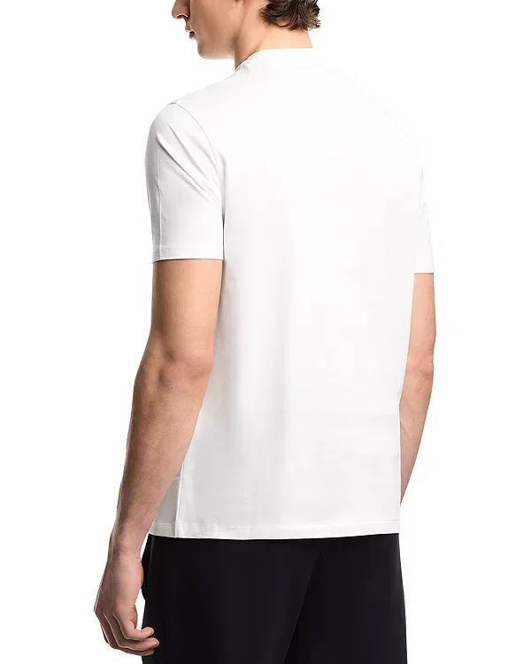Мужская хлопковая футболка с принтом Essential Cotton T Shirt With Jacquard Logo Emporio Armani, кремовый — фото 3