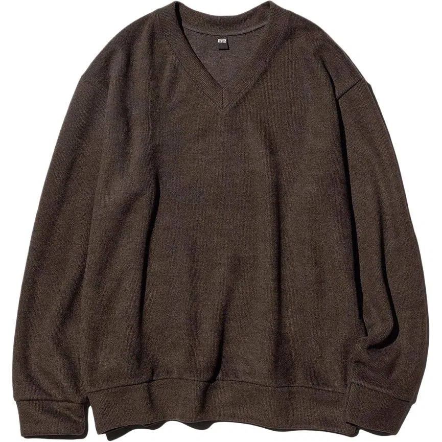 Женская толстовка с v-образным вырезом Brown Black UNIQLO, Brown Black