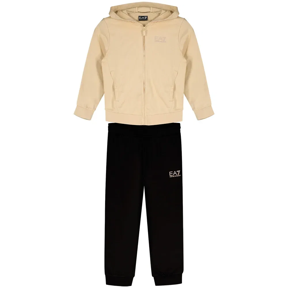 Детский спортивный костюм для мальчиков из хлопка EA7 EMPORIO ARMANI, Black