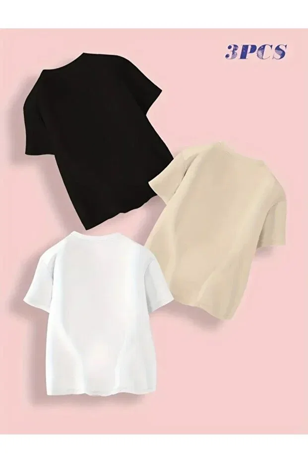 Детские футболки с принтом Elan Wear, Beige+Black+White — фото 2