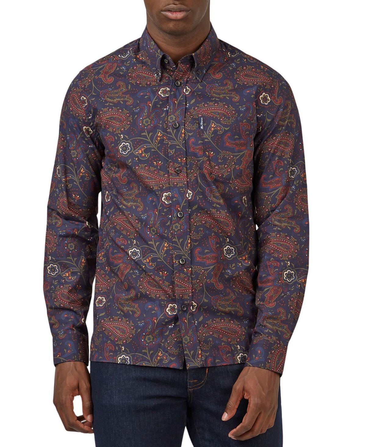

Мужская рубашка Ben Sherman с принтом, бордовый