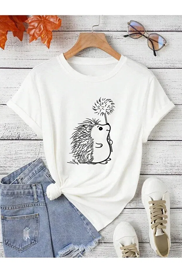 Детская футболка для мальчиков с принтом Hedgehog Daxis Sportwear Company, White