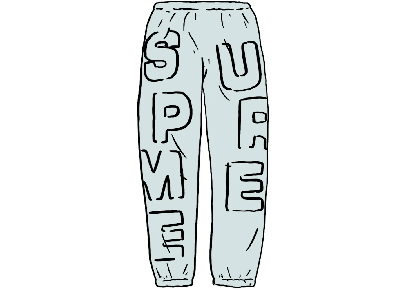 Мужские спортивные штаны с принтом Cutout Letters Supreme, Ice Blue