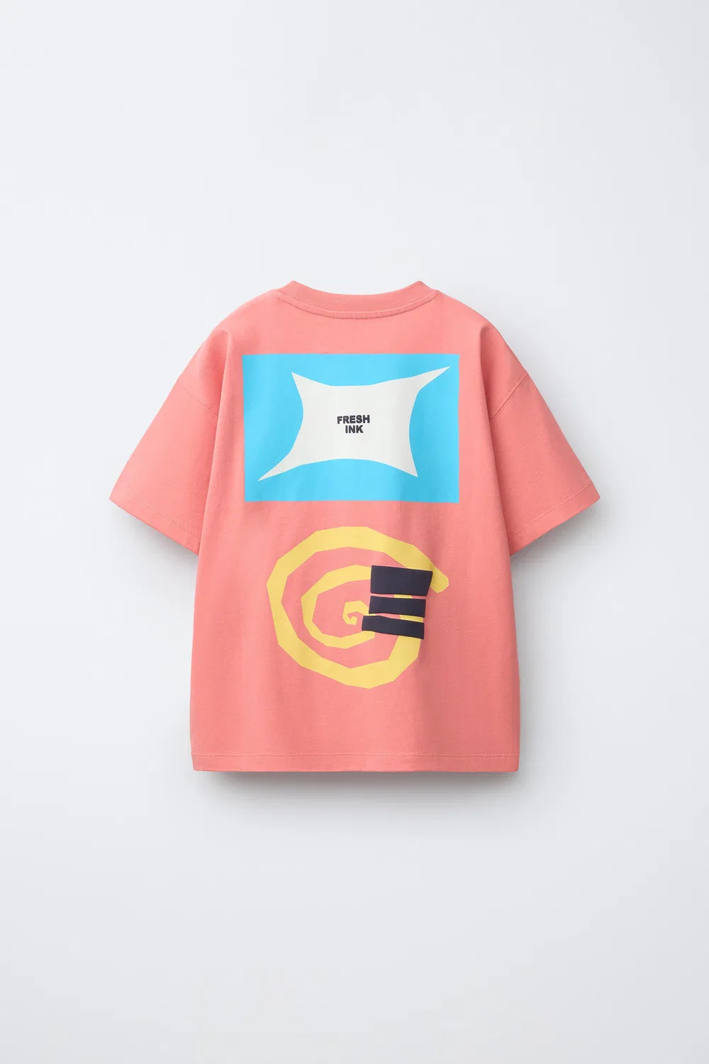 Футболка с рельефным принтом ZARA, Intense Coral — фото 2