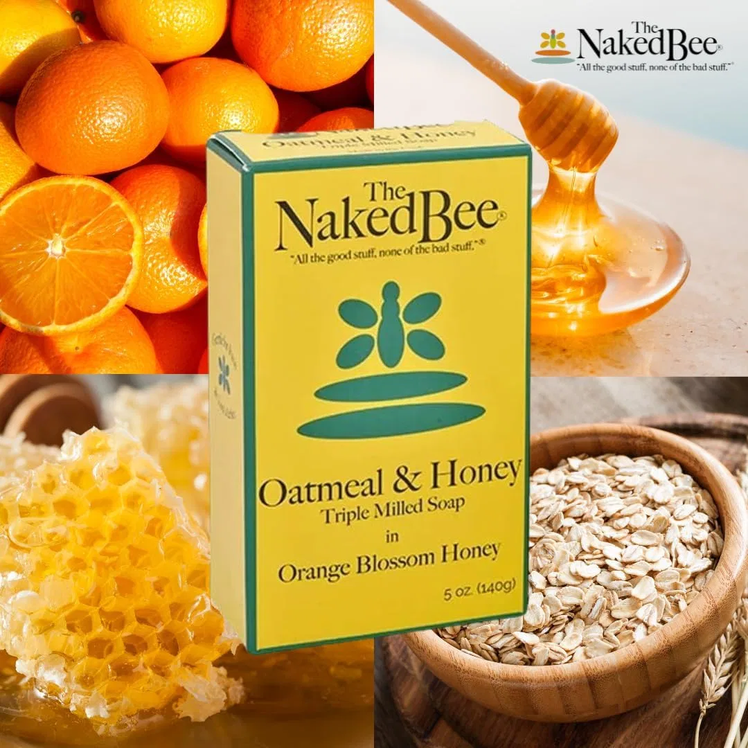Твердое мыло Oatmeal & Honey, The Naked Bee, 3 шт, 140 г — фото 3