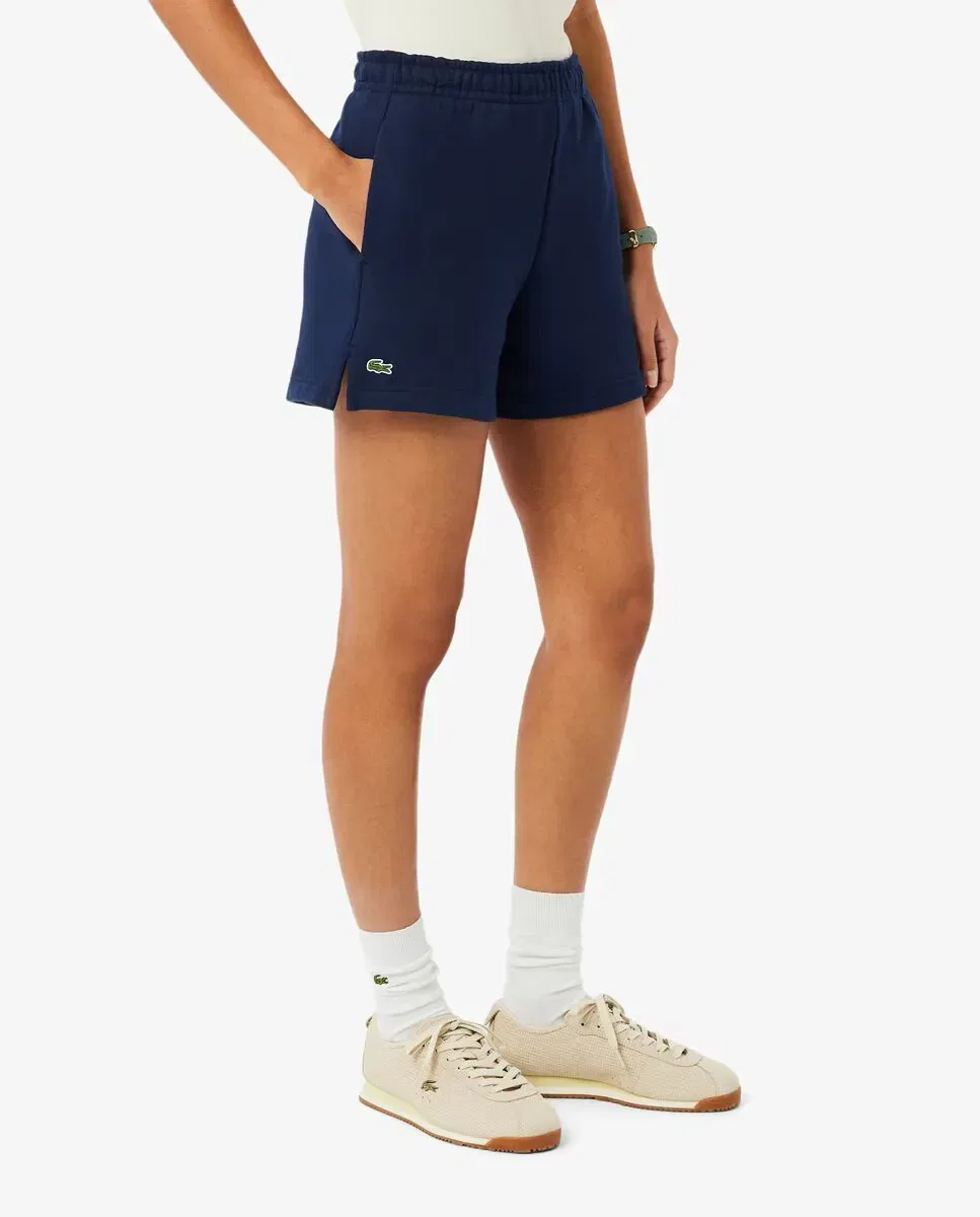 Шорты женские Lacoste Azul Marino, из футера с эластичным поясом — фото 4