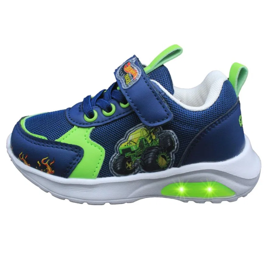 Кроссовки с подсветкой Hot Wheels Monster Trucks, Gunkster - Blue & Green — фото 4