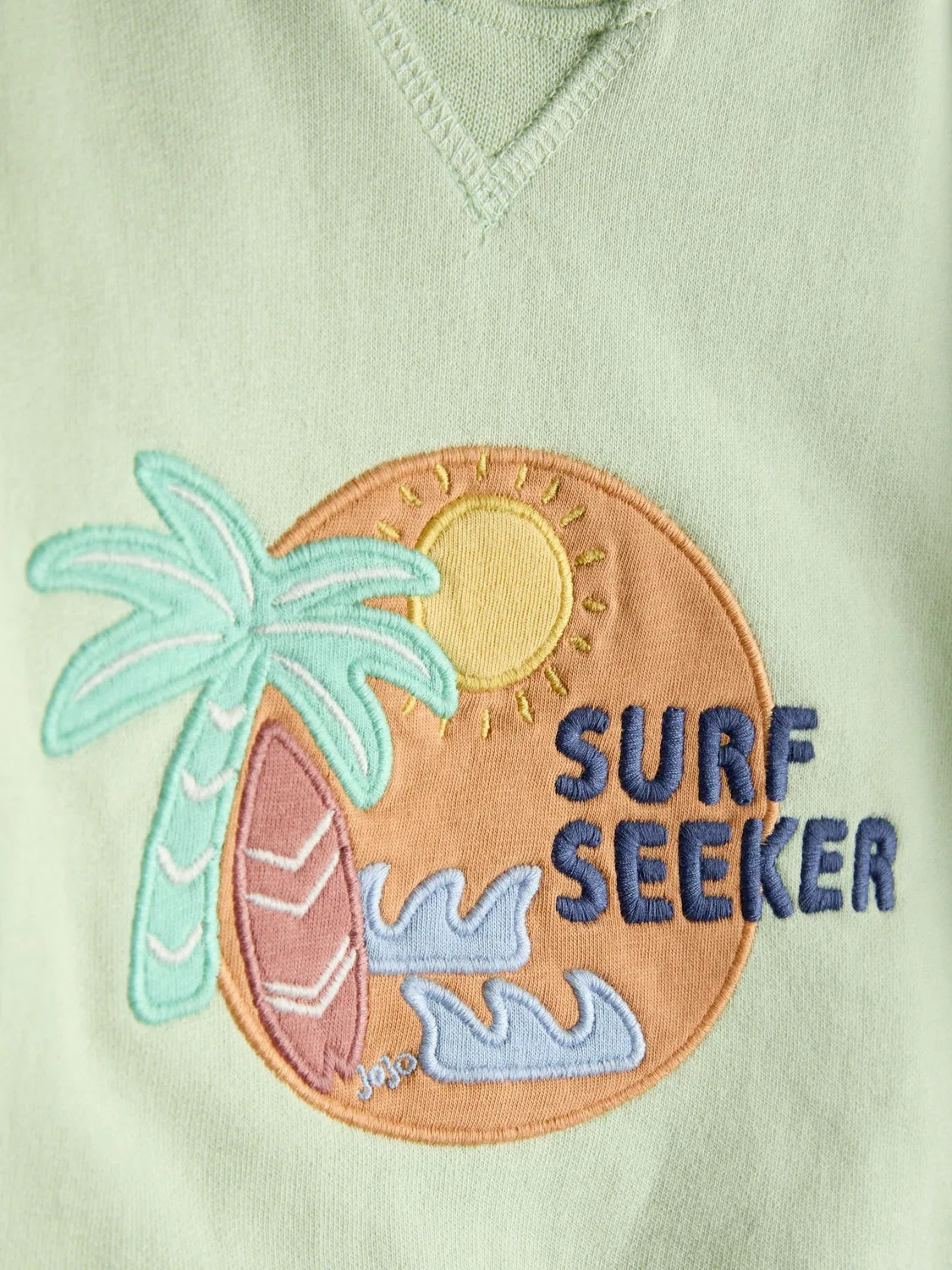Свитшот с аппликацией Surf Seeker Jojo Maman Bébé, зеленый — фото 3