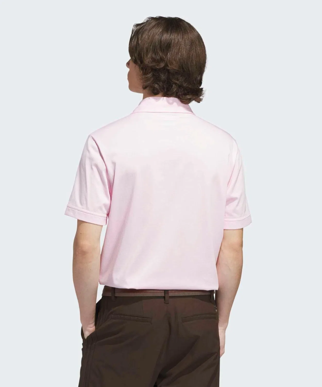 Мужская футболка-поло с коротким рукавом из хлопка с нагрудным карманом Adidas Golf, Pink — фото 2