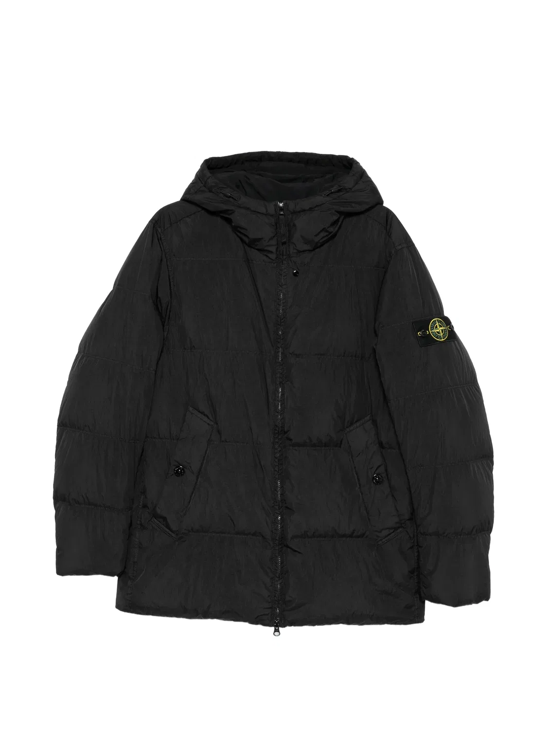 Стеганая куртка с нашивкой Compass черная Stone Island, черный