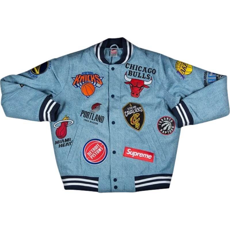 

Куртка Supreme x Nike x NBA Teams Warm Up Denim, синий