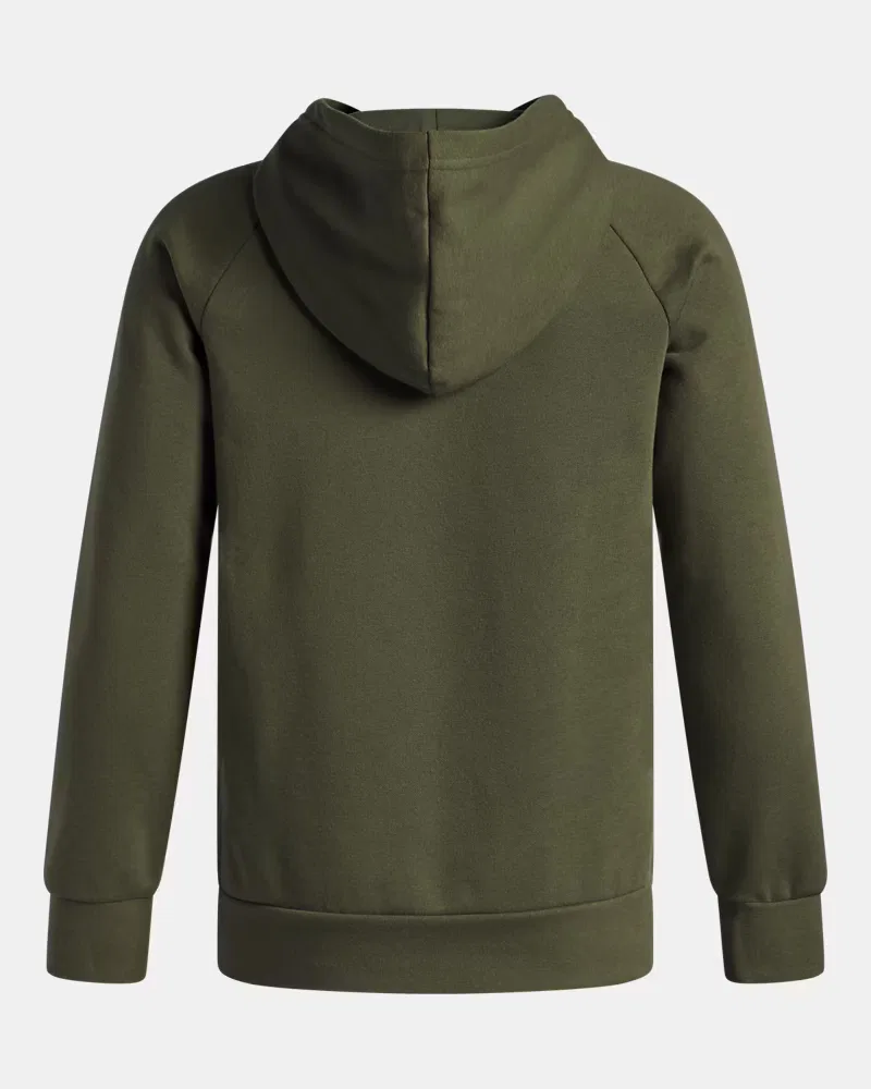 Худи для мальчиков из хлопкового флиса с начесом UA Freedom Big Flag Logo UnderArmour, Marine Od Green/Federal Tan — фото 2