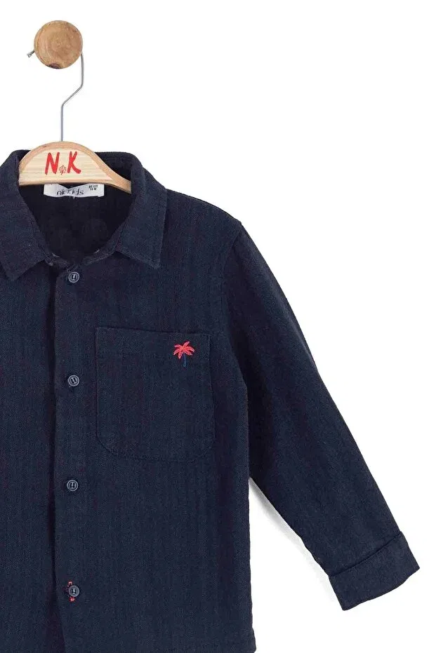 Детская рубашка для мальчиков с принтом Palm Shirt Nk Kids, Nude Color — фото 3