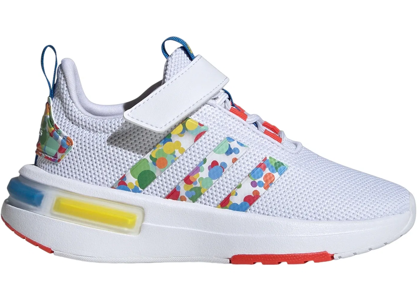 Детские кроссовки для мальчиков с амортизацией Adidas Racer TR23 EL, Cloud White Bright Red Bright Royal