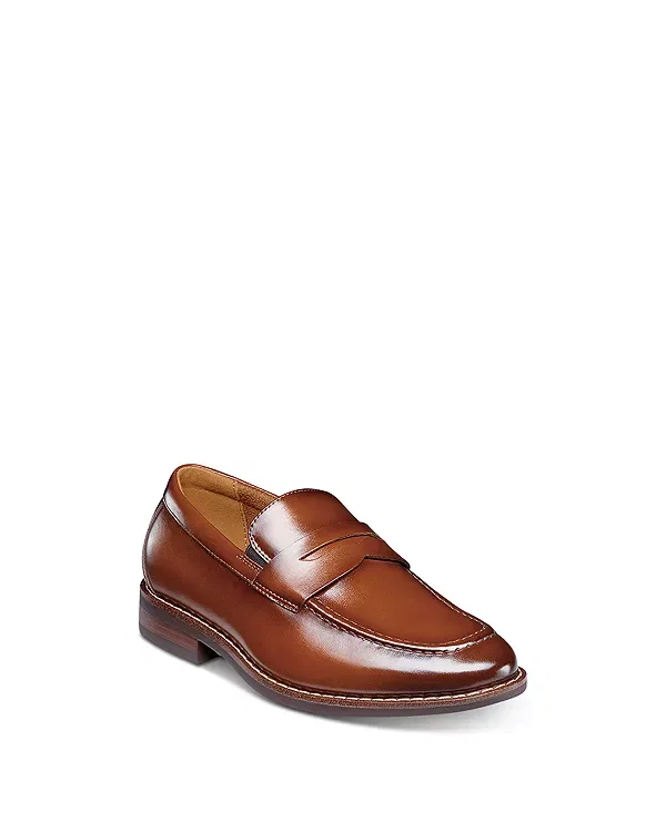 Детские лоферы для мальчиков на мокасиновой подошве Rucci Moc Toe Penny Loafers Florsheim Kids, Cognac
