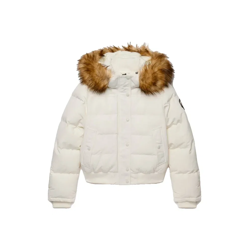 Женская куртка-бомбер с капюшоном Everest Superdry, White — фото 3