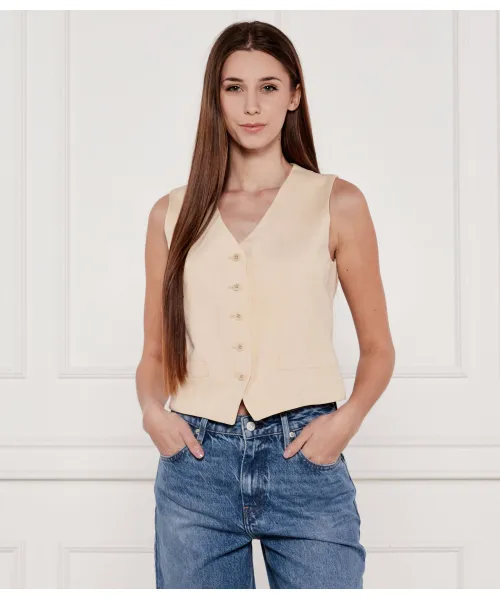 

Жилет мира Slim fit Weekend Maxmara, бежевый