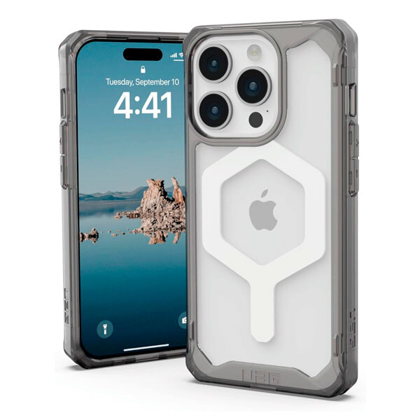 

Чехол UAG Plyo для iPhone 15 Pro, MagSafe Charging, Ash/White, Прозрачный, Чехол UAG Plyo для iPhone 15 Pro, MagSafe Charging, Ash/White