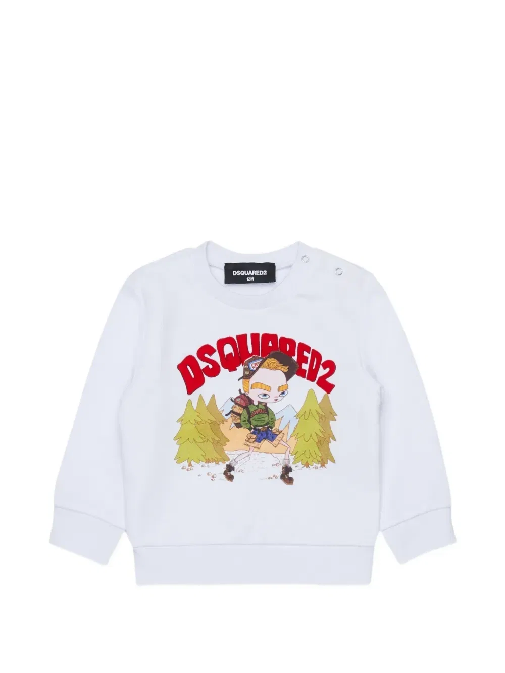 Толстовка на кнопках с графичным принтом Dsquared2 Kids, белый
