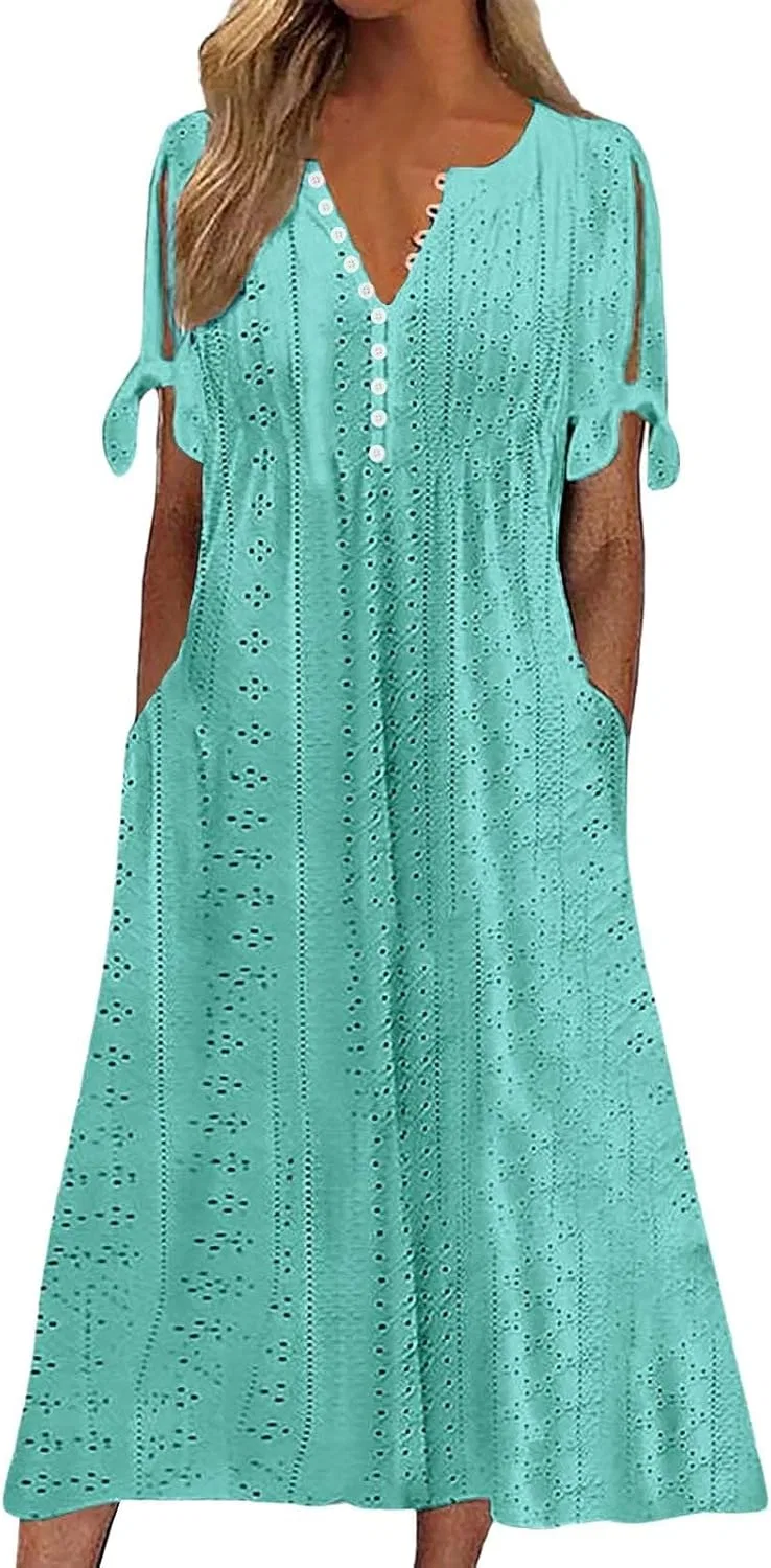 Женское макси-платье с глазком богемное Generic, Mint Green