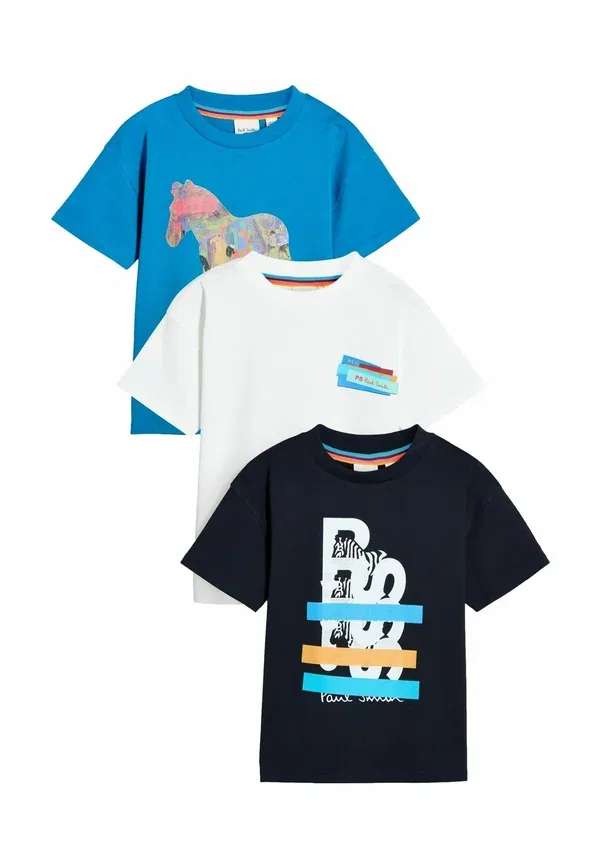 Футболка хлопковая Paul Smith Junior, белый/черный/синий