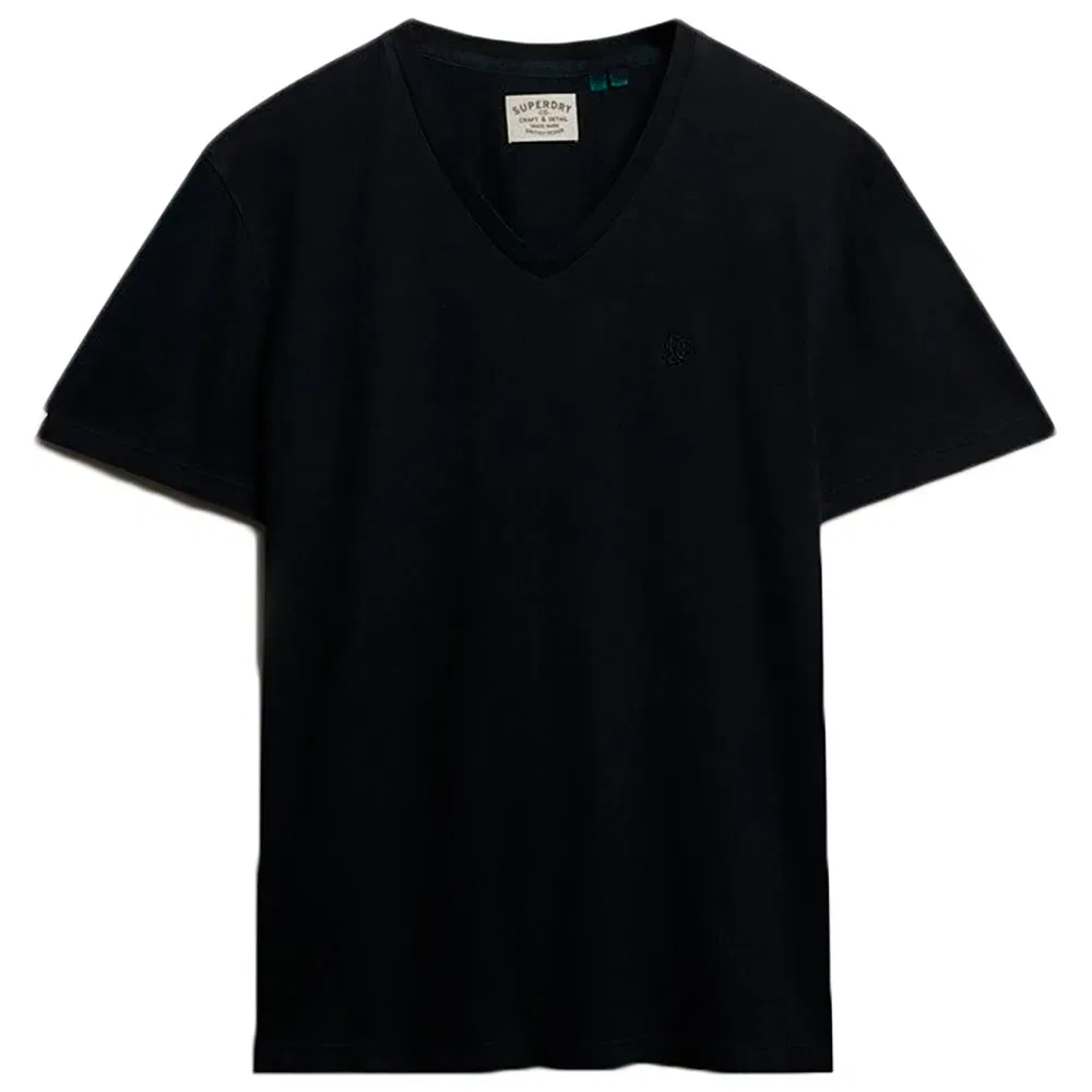Футболка с v-образным вырезом Classic Cotton Linen Vee Superdry, черный