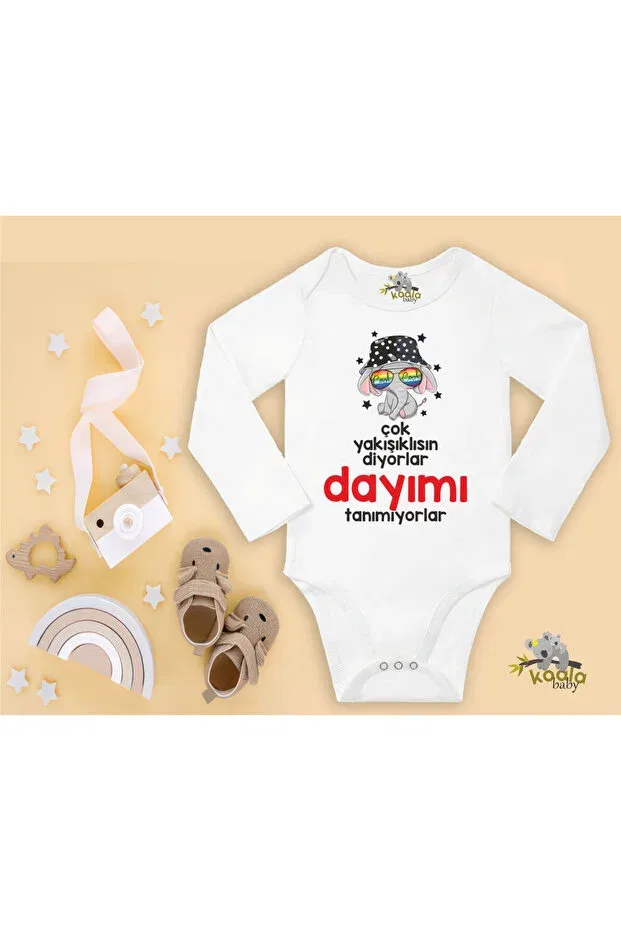 Детское боди для новорожденных с принтом Dayi written handy dayim Cactus Collection, White