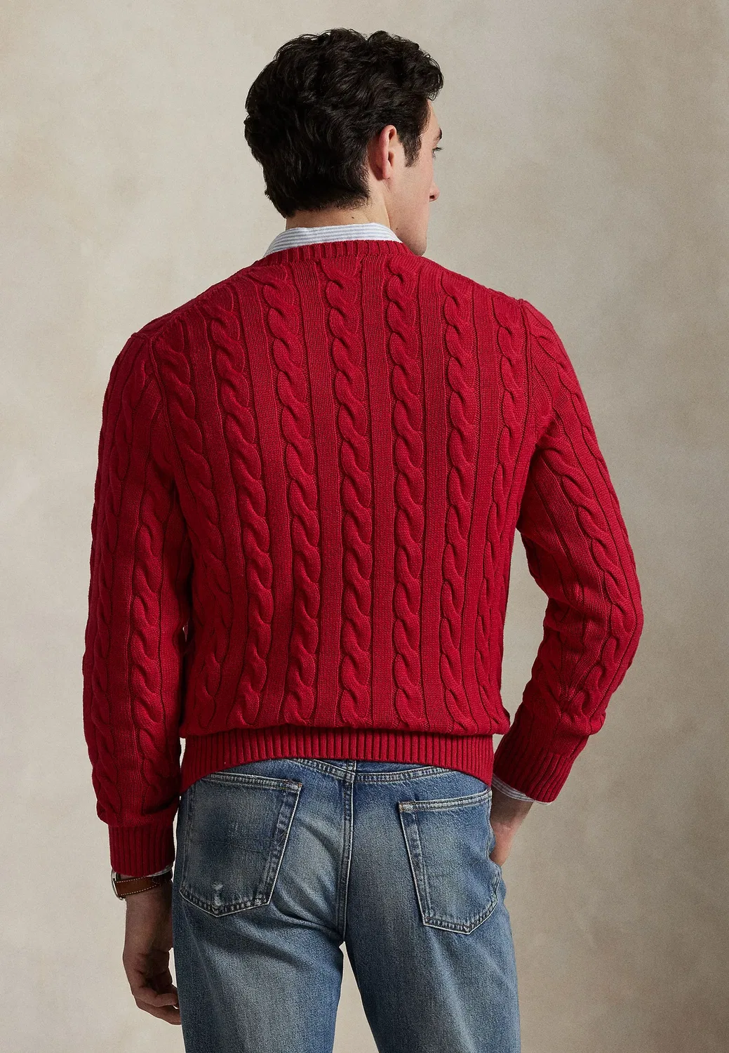 Хлопковый свитер крупной вязки - джемпер Polo Ralph Lauren, Park Avenue Red — фото 3
